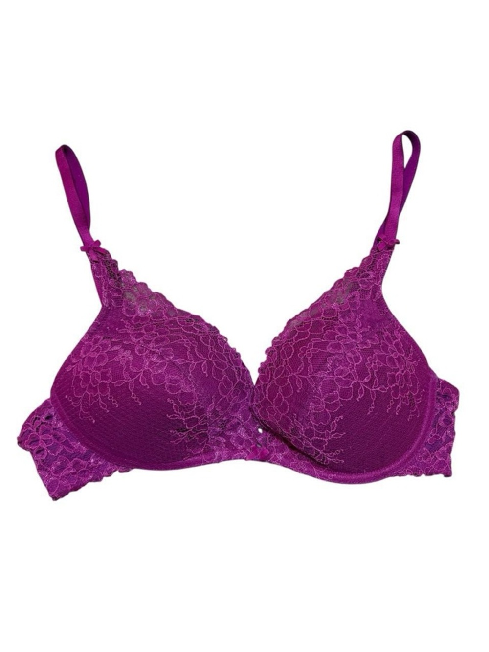 Aerie Hailey magenta floral lace lightly padded bra